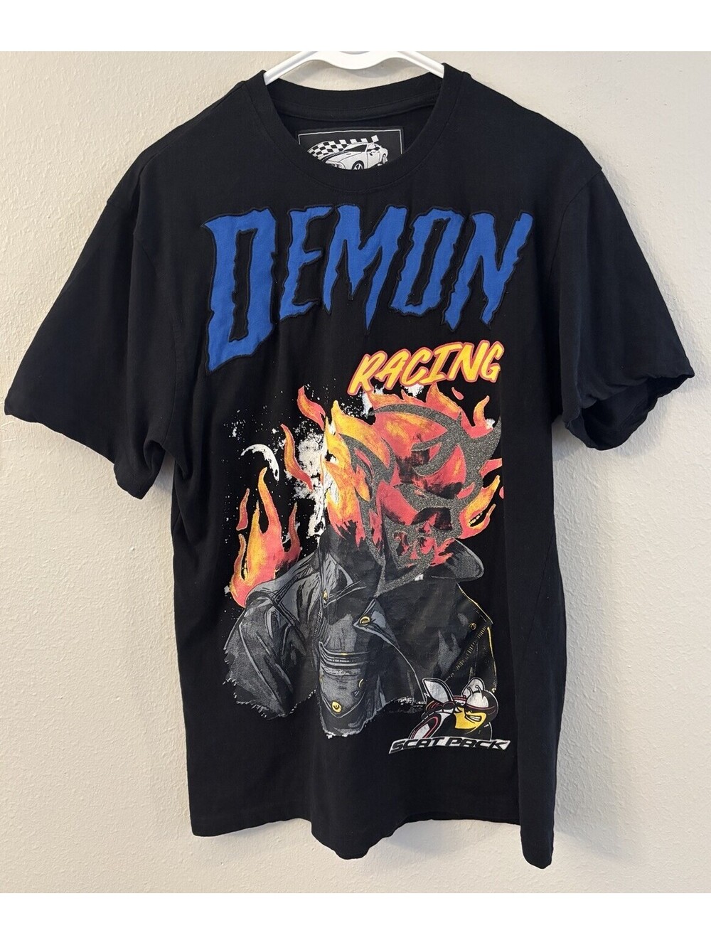 Men’s Dodge X Reason Demon Racing Scat Pack Graphic Black T Shirt Large